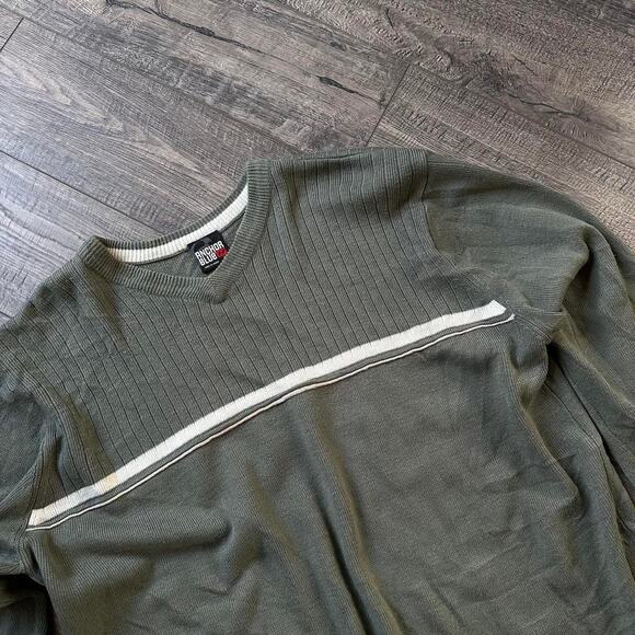 Vintage 00s Y2K Anchor Blue Baggy Striped Longsleeve Sweater - Picture 5 of 8